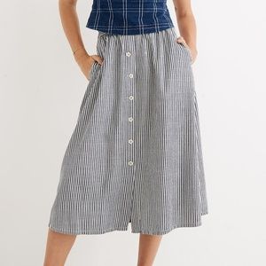 Madewell Palisade Button-Front Midi Skirt